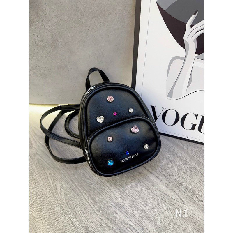 Balo mini đính ngọc màu sắc thời trang xinh xắn