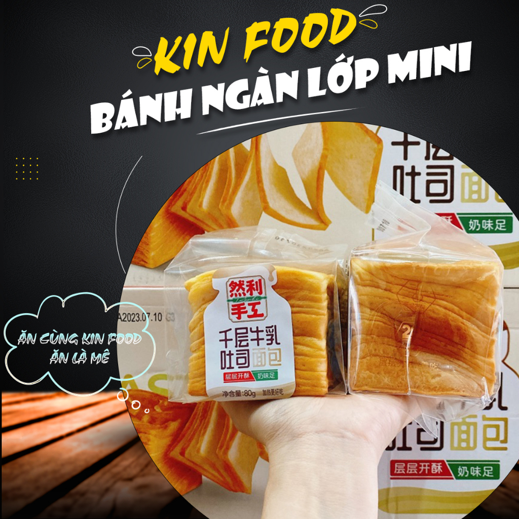 SET 3 Bánh Mì Ngàn Lớp Mini Bơ Sữa Nhiên Lợi/Ranli 80G, Bánh Gối Sandwich Ngàn Lớp Thơm Ngon