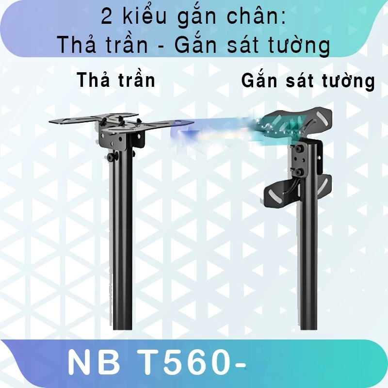 Giá Treo Tivi Thả Trần NB T560 32 - 40 - 43 - 50 - 60 - 65 Inch - Khung Treo Tivi Ngược Trần Nhập Khẩu NB