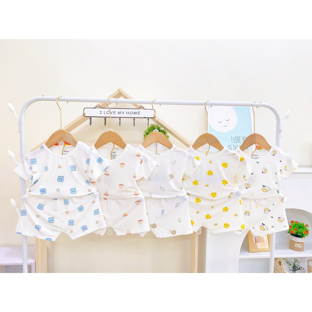 Bộ quần áo cộc tay ava siêu mềm mịn cho bé trai, bé gái BC21