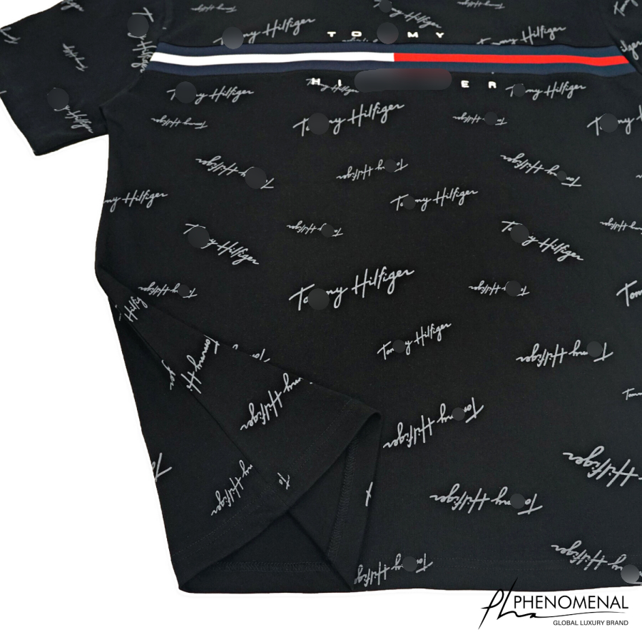 Áo thun Tommy Chữ Ký Signature Flag Logo - Logo Dệt Kim Chất 100%cotton mịn dày 250GSM nặng trên 300gram