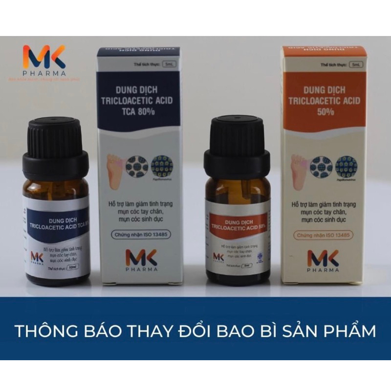 Dung dịch Trichloracetic Acid (TCA) loại bỏ SÙI MÀO GÀ, MỤN CÓC SINH DỤC, GAI SINH DỤC