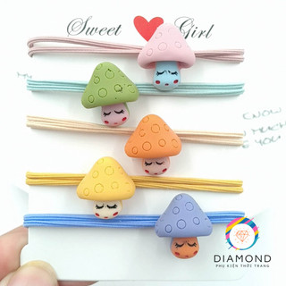 Dây cột tóc bé nấm ngủ ngoan diamond ct08