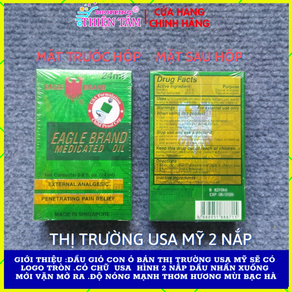 Dầu Gió Xanh Con Ó 24ml Singapore