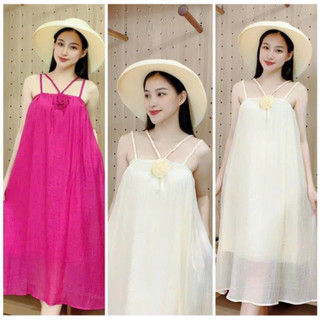 Váy Đi Biển Đẹp 2 Dây Xoén Ngực Maxi Phong Cách Basic Siêu Quyến Rũ alohashop91