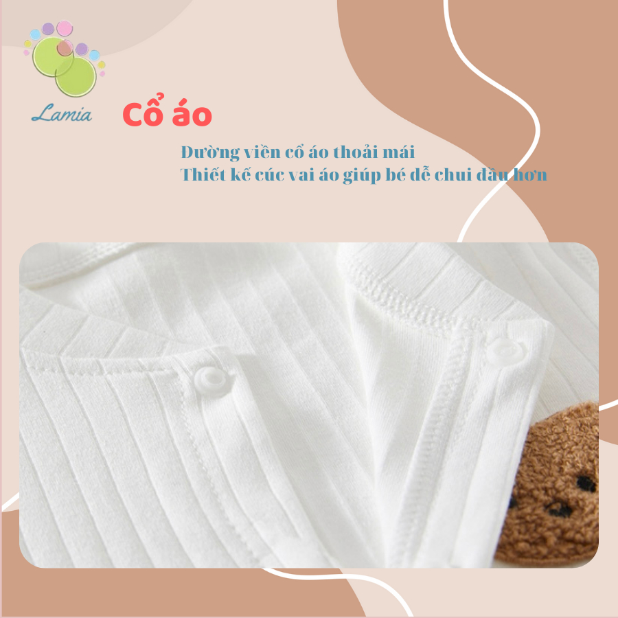 Bộ đồ sơ sinh thu đông cúc giữa dài tay cho bé sơ sinh 3-13kg 𝟎𝟐𝐁𝐃𝐃