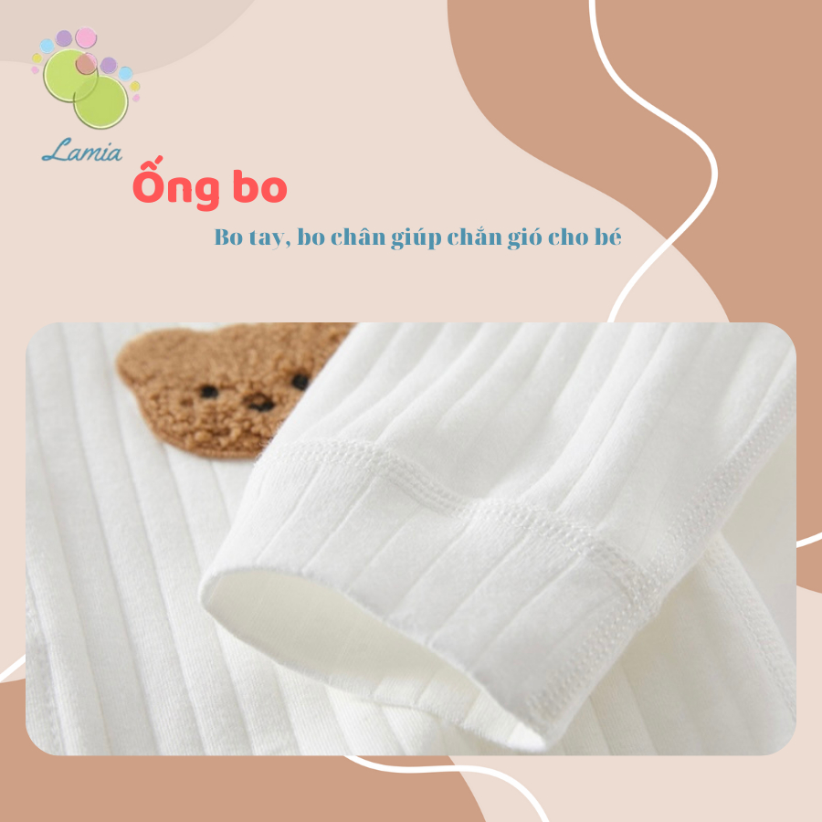 Bộ đồ sơ sinh thu đông cúc giữa dài tay cho bé sơ sinh 3-13kg 𝟎𝟐𝐁𝐃𝐃