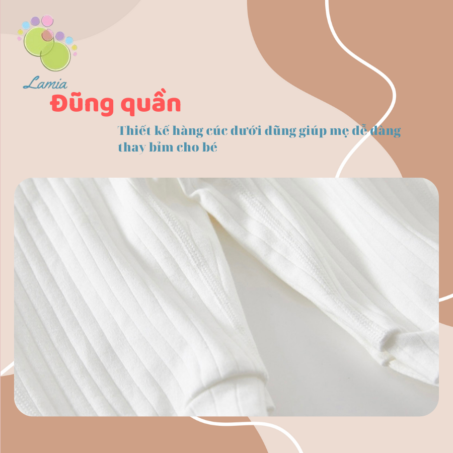 Bộ đồ sơ sinh thu đông cúc giữa dài tay cho bé sơ sinh 3-13kg 𝟎𝟐𝐁𝐃𝐃