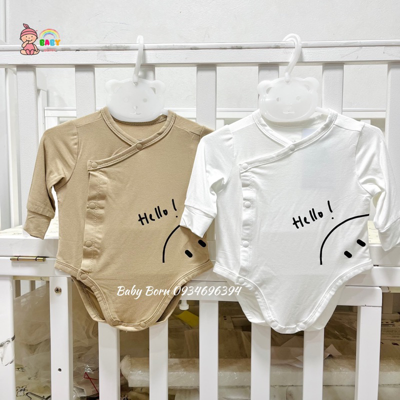 Anminaza - Body chip dài tay sợi tre cài lệch mềm mịn, xinh xắn cho bé AMI0103