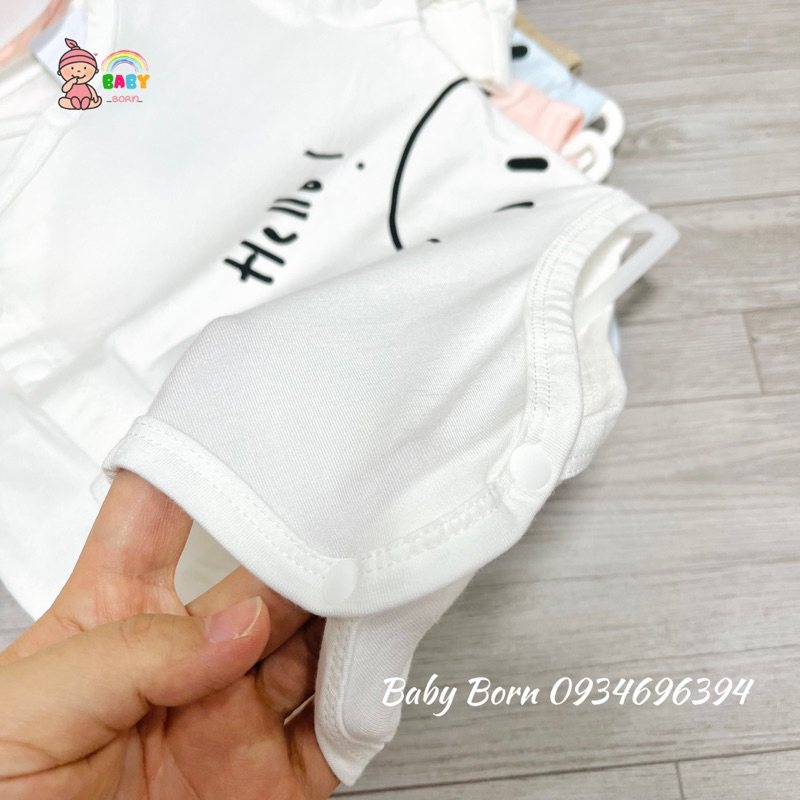 Anminaza - Body chip dài tay sợi tre cài lệch mềm mịn, xinh xắn cho bé AMI0103
