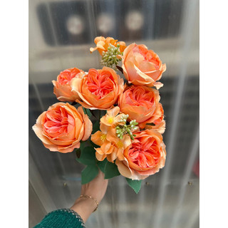 Hoa lụa/ cụm hoa hồng ohara 7 bông cao cấp