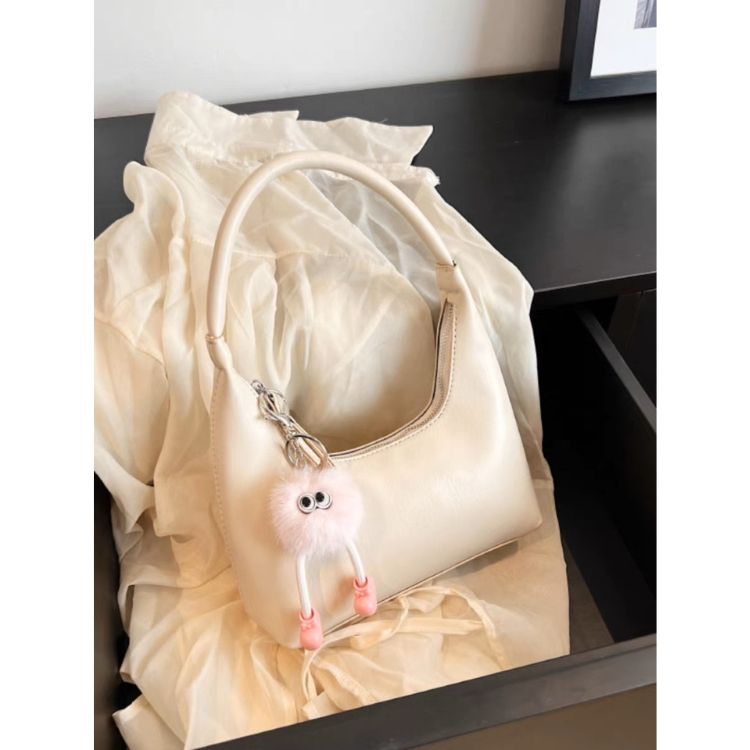 Túi xách màu bạc kẹp nách TUIXACHXINH2 có móc khoá thú bông đi kèm