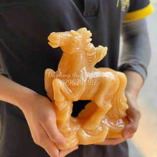 Tượng con ngựa , tượng Ngọ Giáp đá ngọc hoàng long nguyên khối - Cao 15cm & 20cm