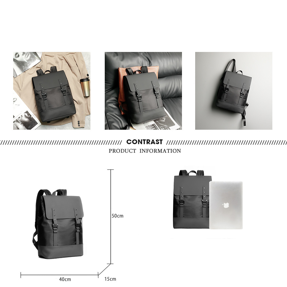 Balo Da Thời Trang Nam Nữ,Balo Ulzzang,Vải Oxford Phối Da Chống Nước Cao Cấp,Đựng Laptop 15.6 inh