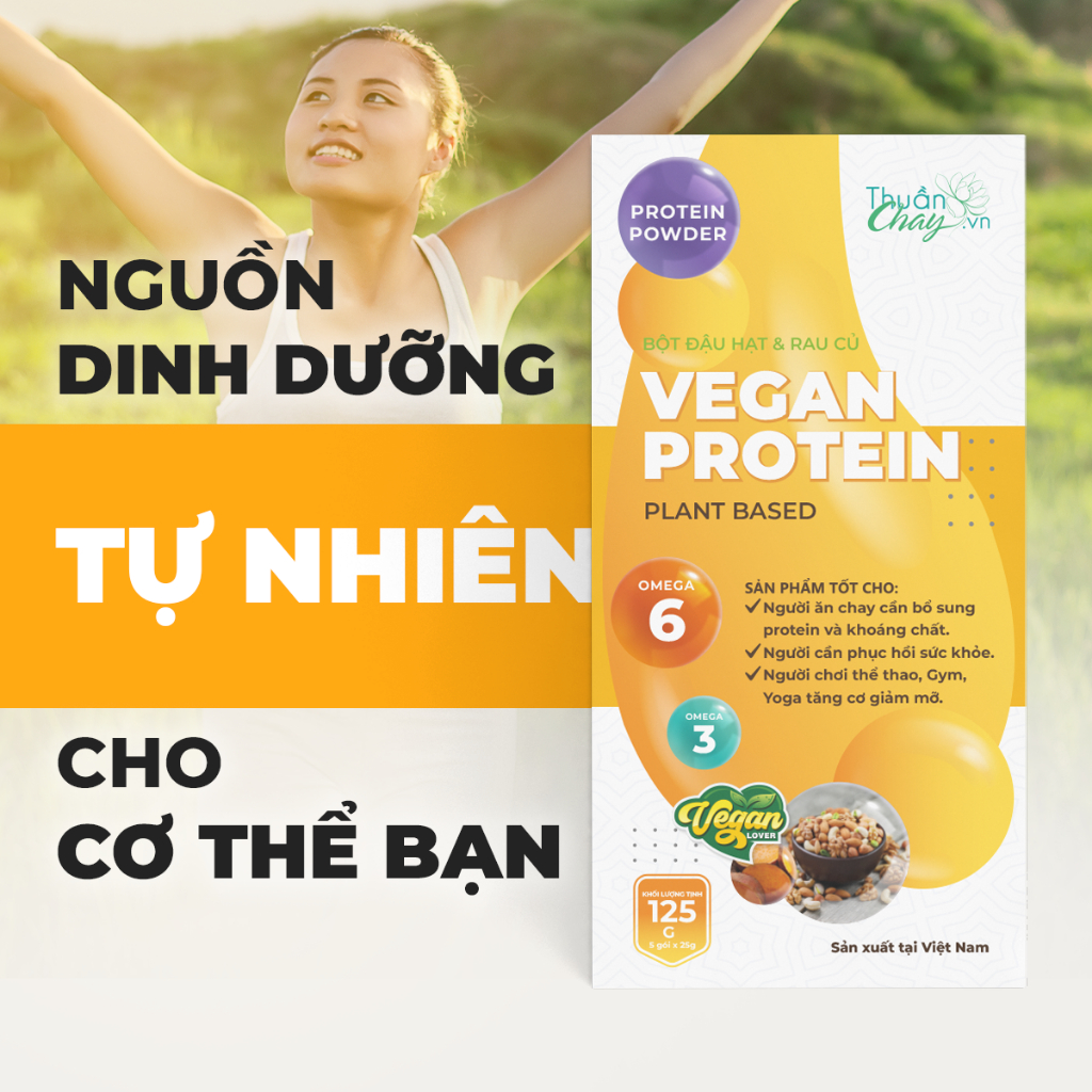 SỮA ĐẠM THỰC VẬT VEGAN PROTIEN🌱 Vegan Protein Thuần Chay🌱Không Đậu Nành (Hộp 5 Gói🌱Chính Hãng TÂM AN Natural