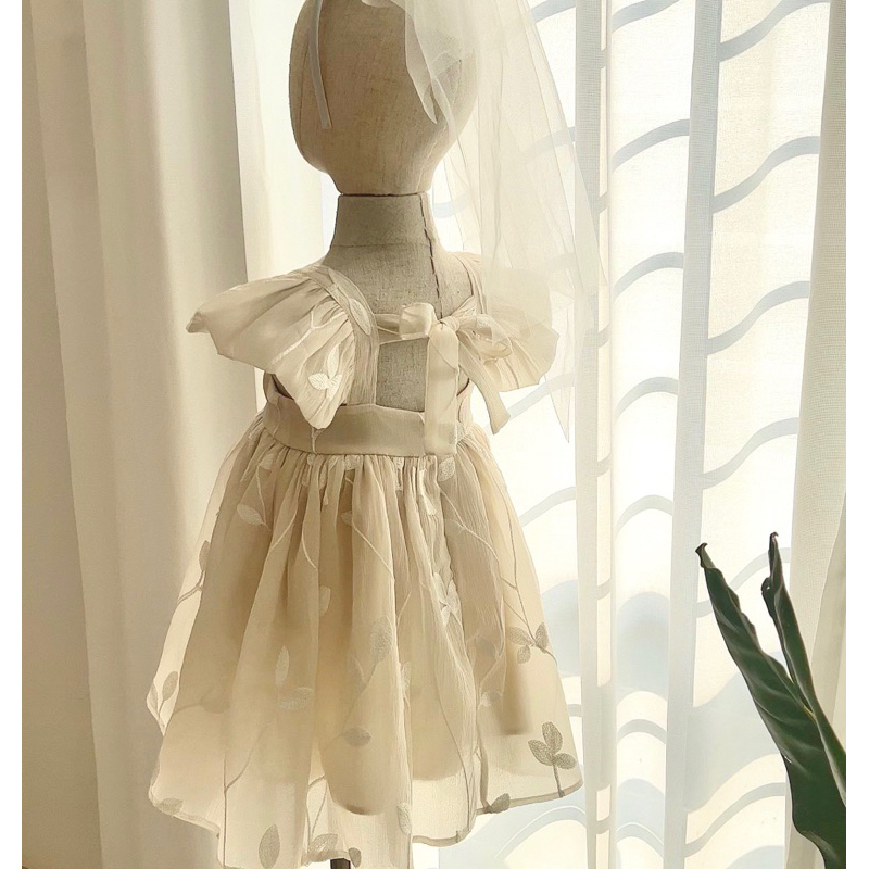 Alice dress Váy công chúa thiết kế P'ti chou vải voan toan tơ cao cấp thêu hoa cho bé 8kg đến 23kg