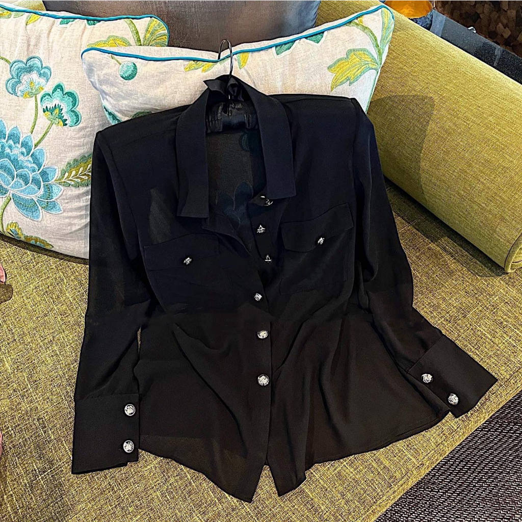 Áo Sơ mi Voan có đệm vai freesize MS204