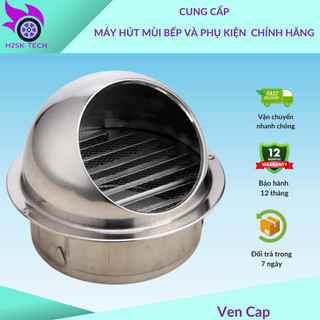 Cửa thoát khí chắn công trùng và mưa, Ventcap bằng inox 304 cao cấp 120-200 mm, nắp che đường ống thoát khí