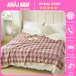 Chăn lông cừu MEXICO kích thước 2m3x2m nặng 2,6kg , Mền lông thỏ hoạ tiết hiện đại tinh tế mẫu mới 2023