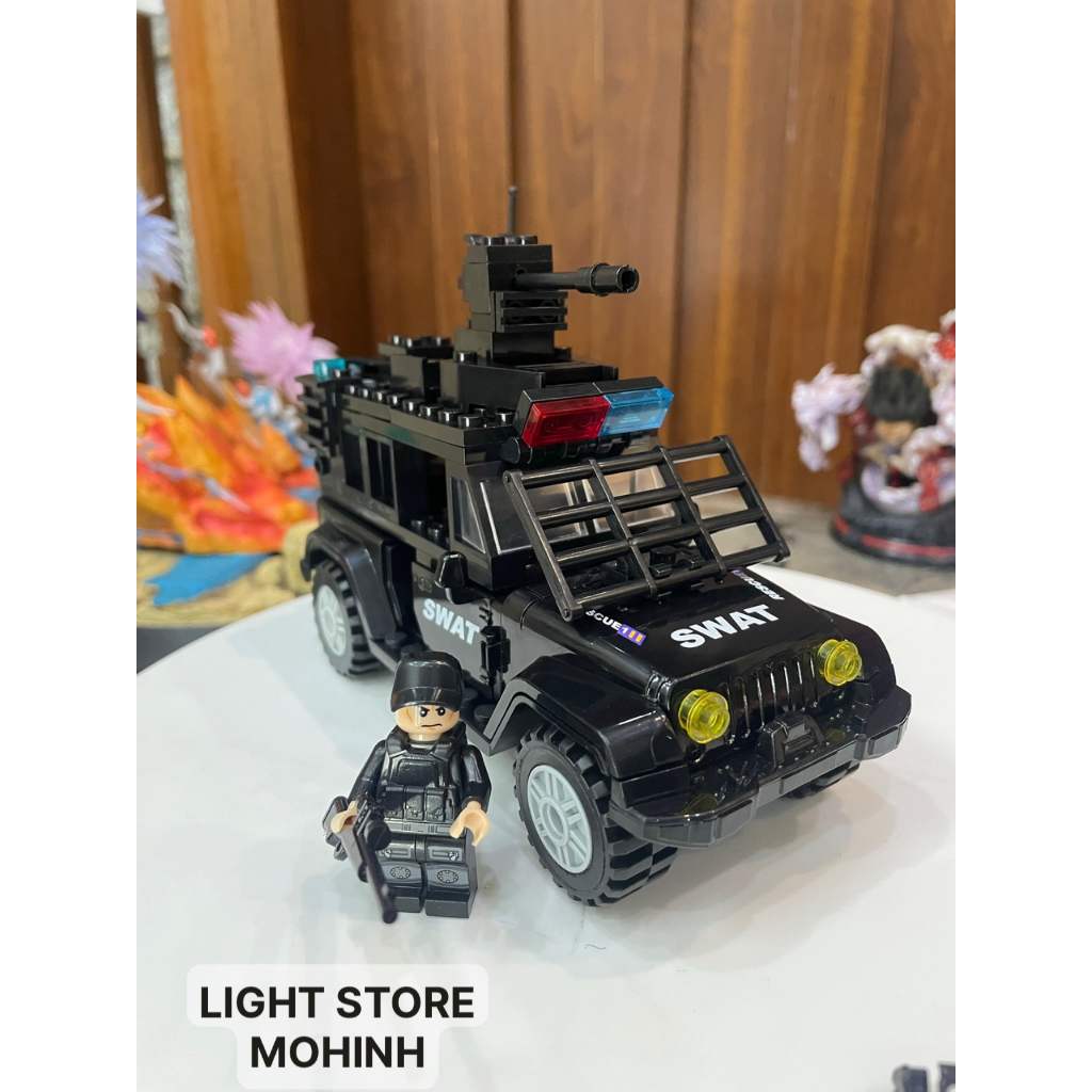 ĐỒ CHƠI LẮP GHÉP XE SWAD BỌC THÉP, RÈN LUYỆN TRÍ THÔNG MINH CHO TRẺ, ĐỒ CHƠI LẮP GHÉP MINI FIGURE
