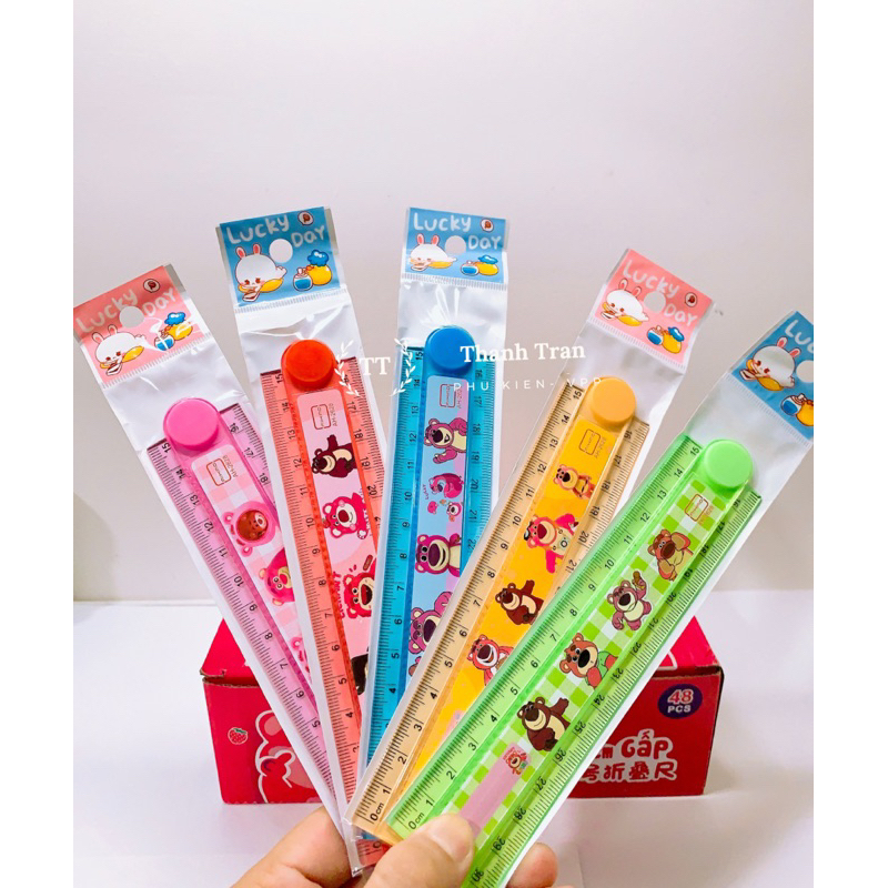 Thước kẻ gấp gọn 30cm hình gấu dâu lotso