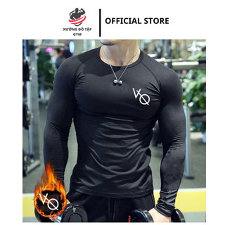 Áo thun nam body cotton lạnh dài tay, áo tập gym nam