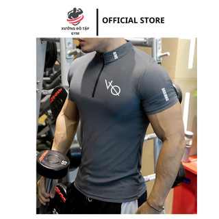 Áo Thể Thao Nam VQ Sport thun lạnh tập gym cổ Trụ ngắn tay vải thoáng mát co giãn chuẩn form nhiều màu