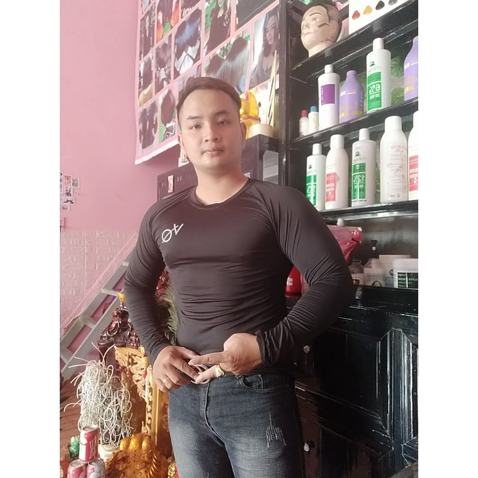 Áo thun nam body cotton lạnh dài tay, áo tập gym nam
