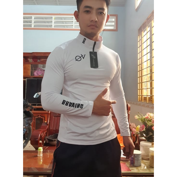 Áo Bomber Thể Thao Nam VQ Sport  thun lạnh tập gym cổ trụ dài tay vải thoáng mát co giãn chuẩn form Nam Tính