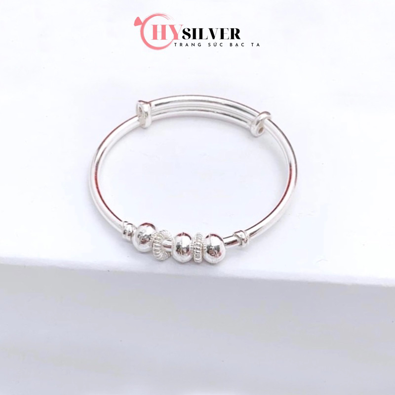 Vòng tay chân bạc CHY SILVER cho bé có thể điều chỉnh size bạc ta