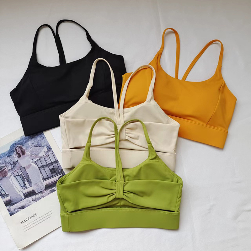 Áo bra thể thao LULY SPORT,áo croptop body tập gym, yoga đan dây thắt nơ xinh xắn,có sẵn mút ngực