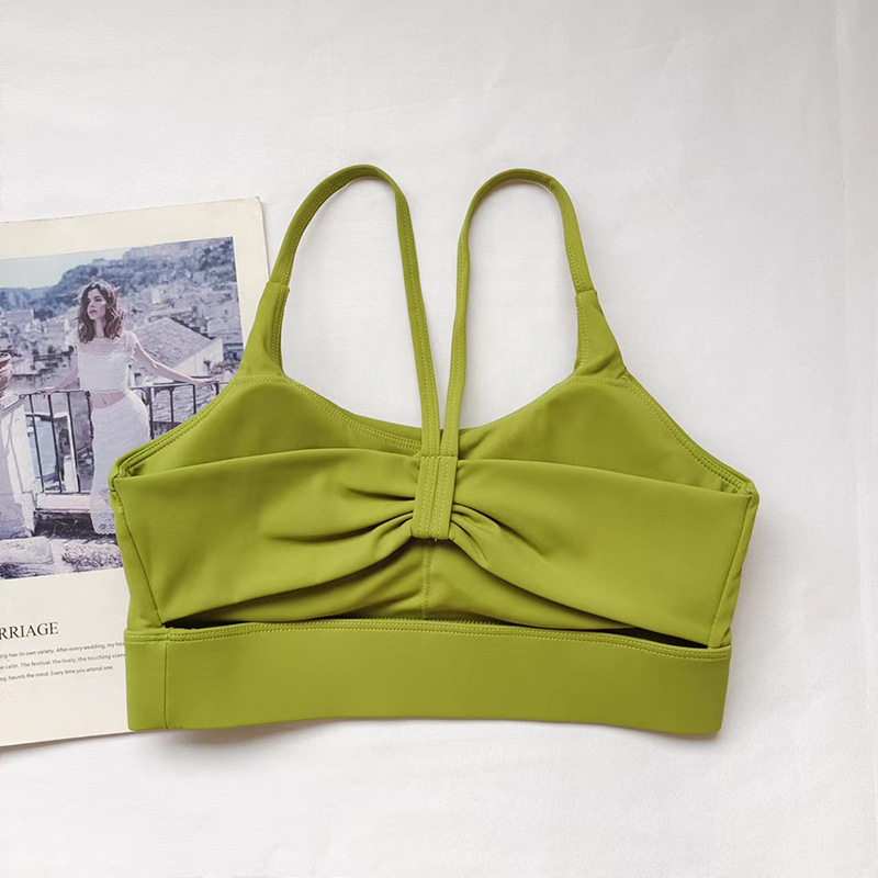 Áo bra thể thao LULY SPORT,áo croptop body tập gym, yoga đan dây thắt nơ xinh xắn,có sẵn mút ngực