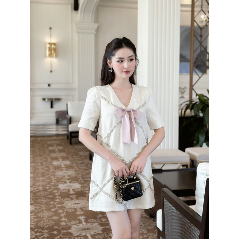Tiffany Dress - váy text pha viền thiết kế DTM