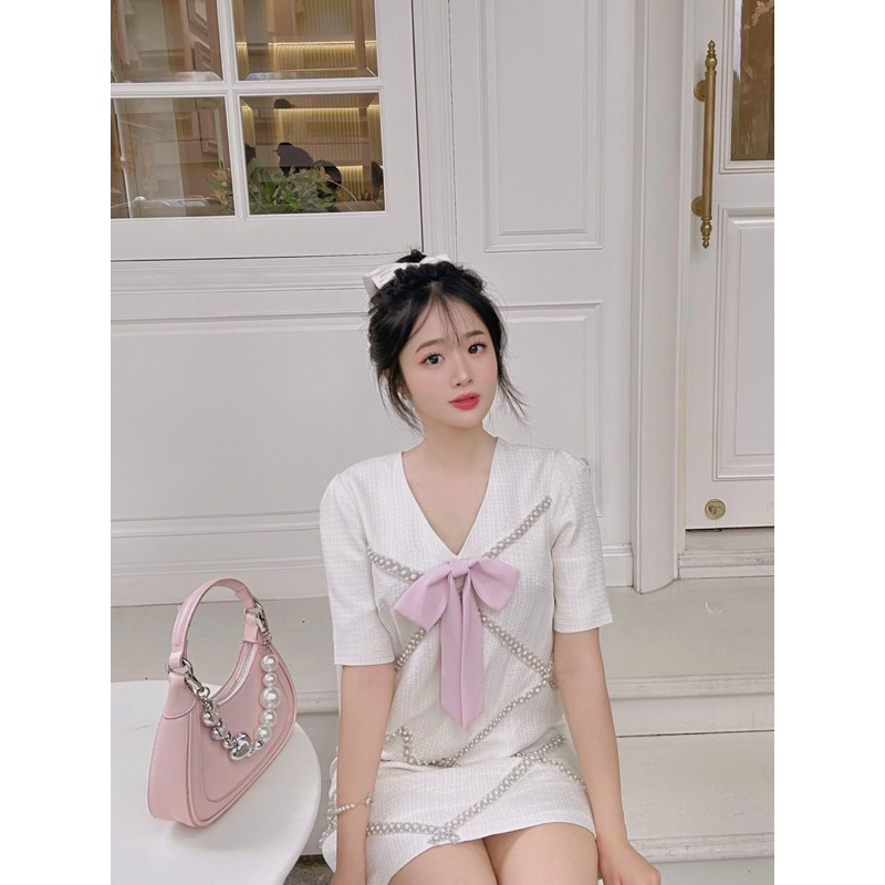 Tiffany Dress - váy text pha viền thiết kế DTM