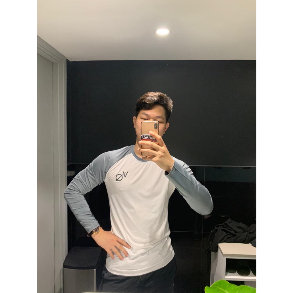Áo  Thể Thao Nam VQ Sport Phối Màu  thun lạnh tập gym cổ tròn dài tay vải thoáng mát co giãn chuẩn form Nam Tính