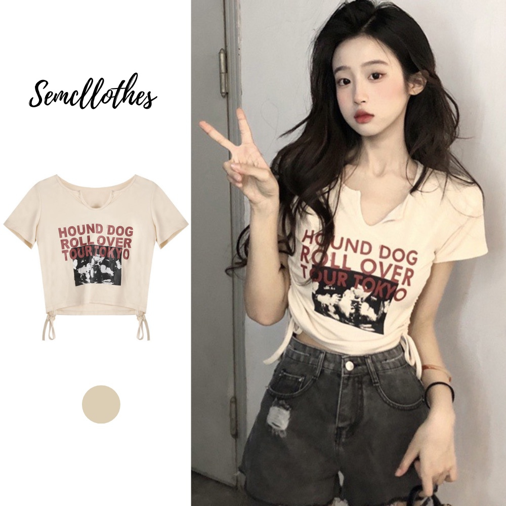 Áo croptop nữ baby tee thun nữ dây rút mặc 2 kiểu ôm body tay ngắn cổ tim sexy thun lạnh co dãn đẹp vintage bigsize A046