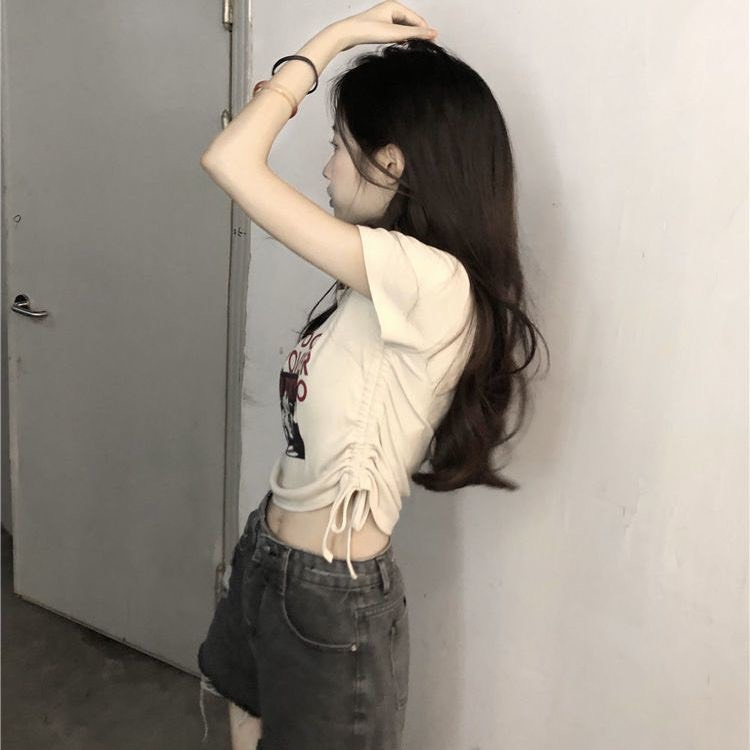Áo croptop nữ baby tee thun nữ dây rút mặc 2 kiểu ôm body tay ngắn cổ tim sexy thun lạnh co dãn đẹp vintage bigsize A046