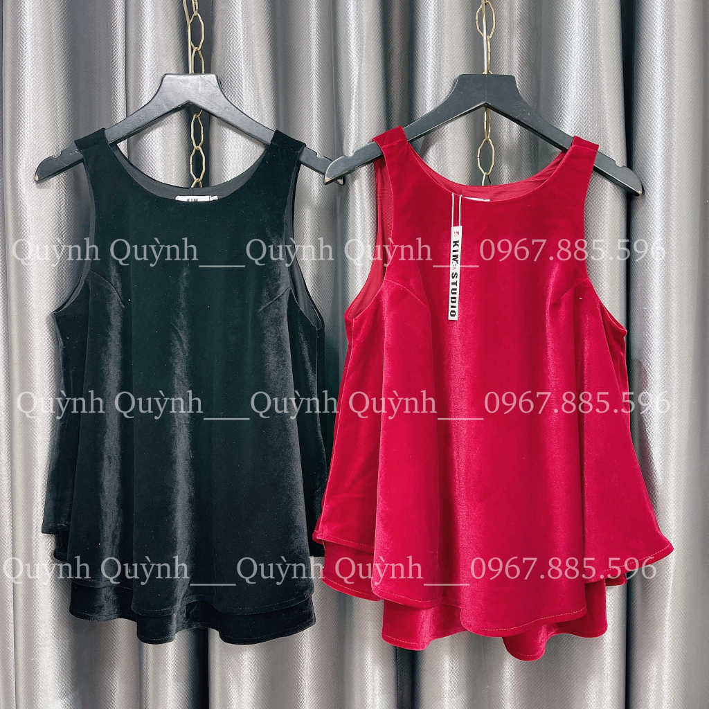 Áo nhung 3 lỗ mèm mịn 2 tầng 4 màu xinh
