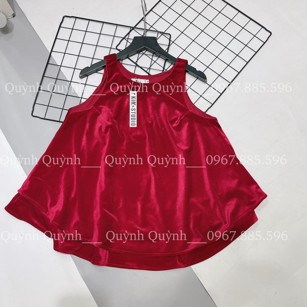 Áo nhung 3 lỗ mèm mịn 2 tầng 4 màu xinh