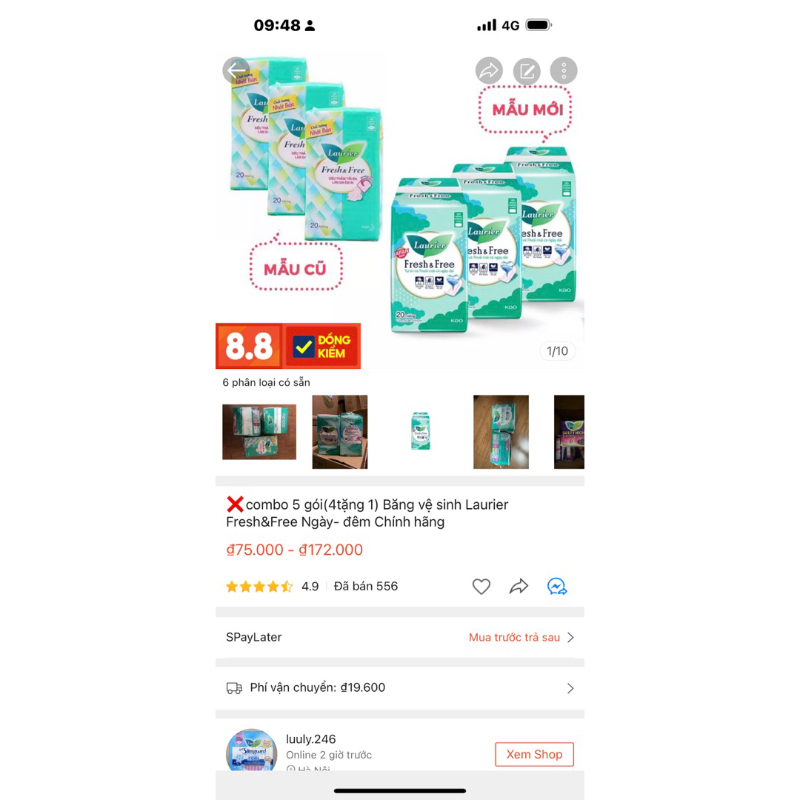Combo 3 gói BVS Fresh&Free có cánh/ko cánh 20miếng