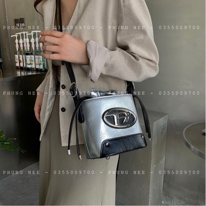 Túi xách nữ đeo chéo đeo vai D dây rút mẫu mới cực hot - Size 20cm