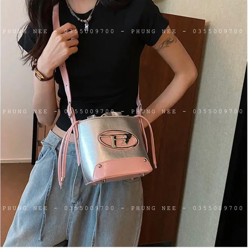 Túi xách nữ đeo chéo đeo vai D dây rút mẫu mới cực hot - Size 20cm
