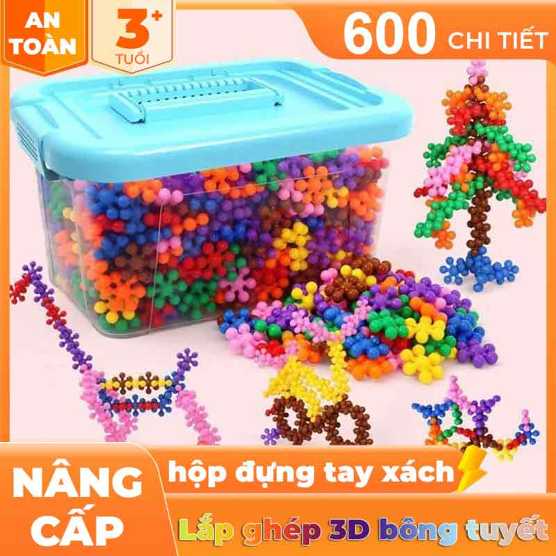 bộ mô hình lắp ráp 3D hình bông tuyết cho trẻ 600 chi tiết