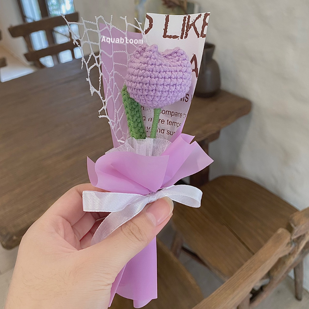 CÓ SẴN - Bó hoa tulip len handmade
