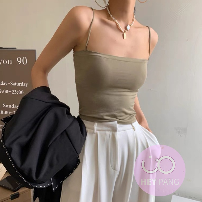 Áo 2 dây nữ sợi bún có mút ngực trẻ trung