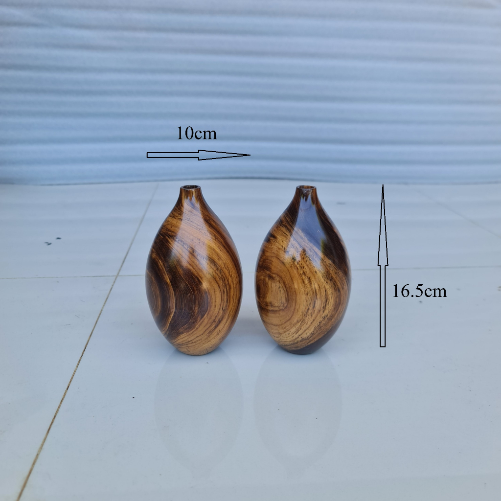 Bình decor, bình gỗ trang trí siêu dễ thương làm từ gỗ gụ tự nhiên.