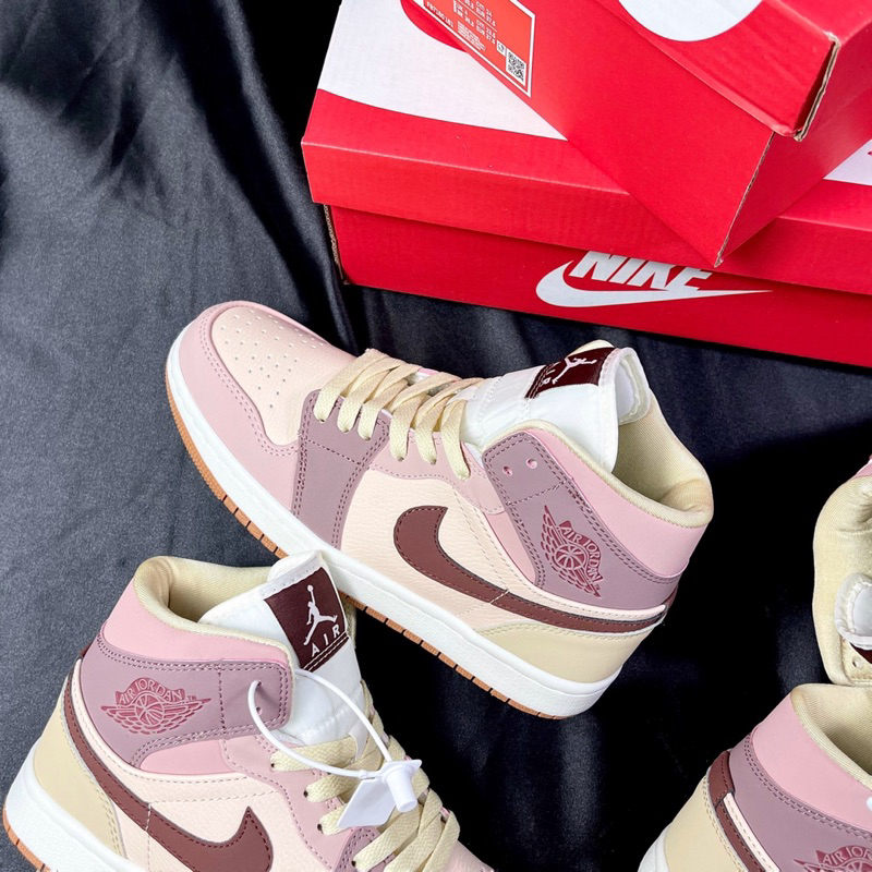 GIÀY A.IR J.D1 MID MILK TEA BROWR 1:1 SC