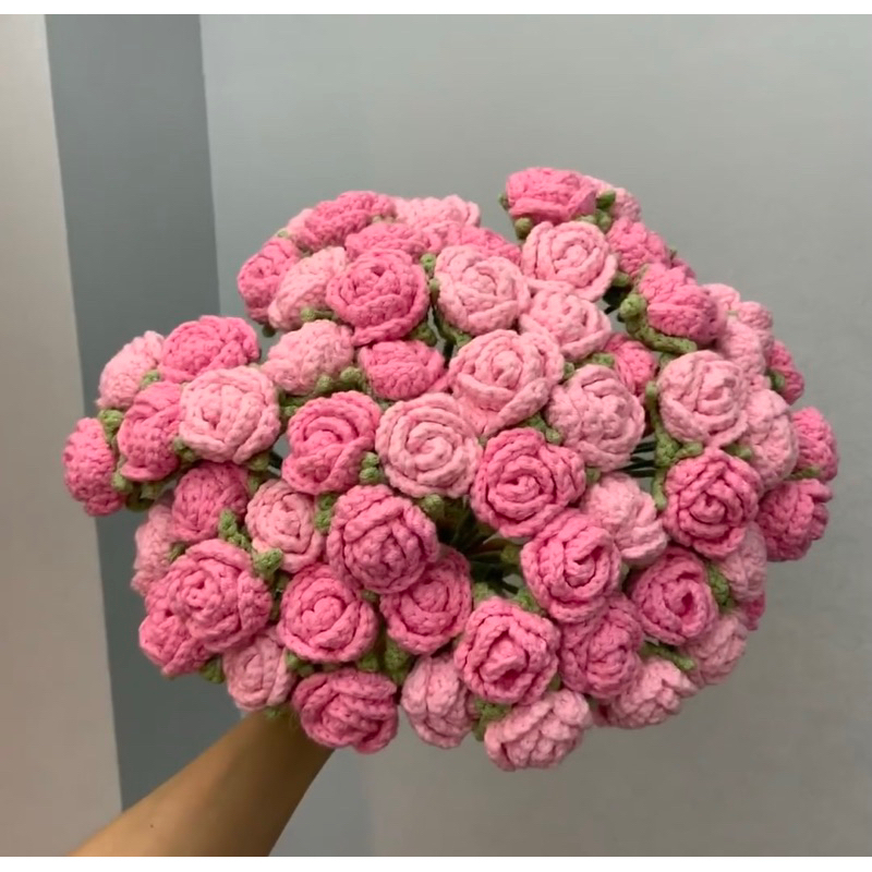 Hoa hồng mini bằng len