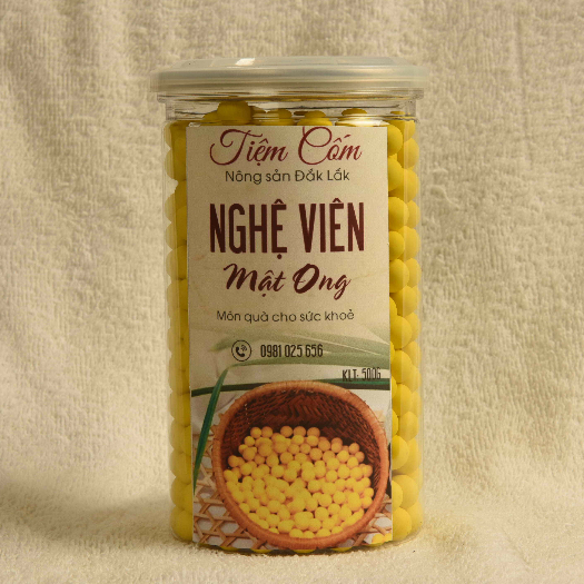 Viên tinh bột nghệ mật ong nguyên chất giảm đau dạ dày, đẹp da giữ dáng, sạch nám