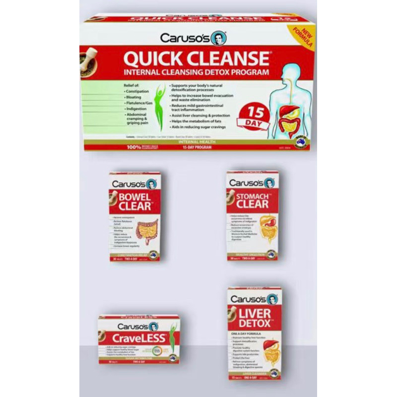 Bộ Quick Cleanse 15 Ngày Thải Độc Thanh Lọc cơ thể của Caruso Úc.